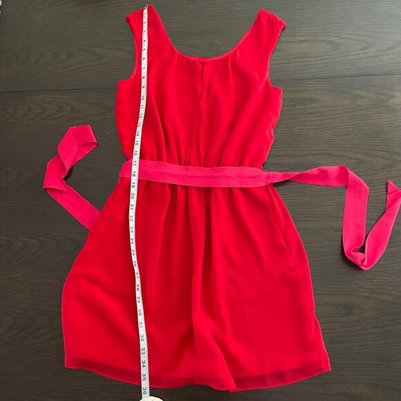 Express Red Sleeveless A-Line Mini Dress, Women's S, Formal Romantic Holiday - Picture 6 of 8